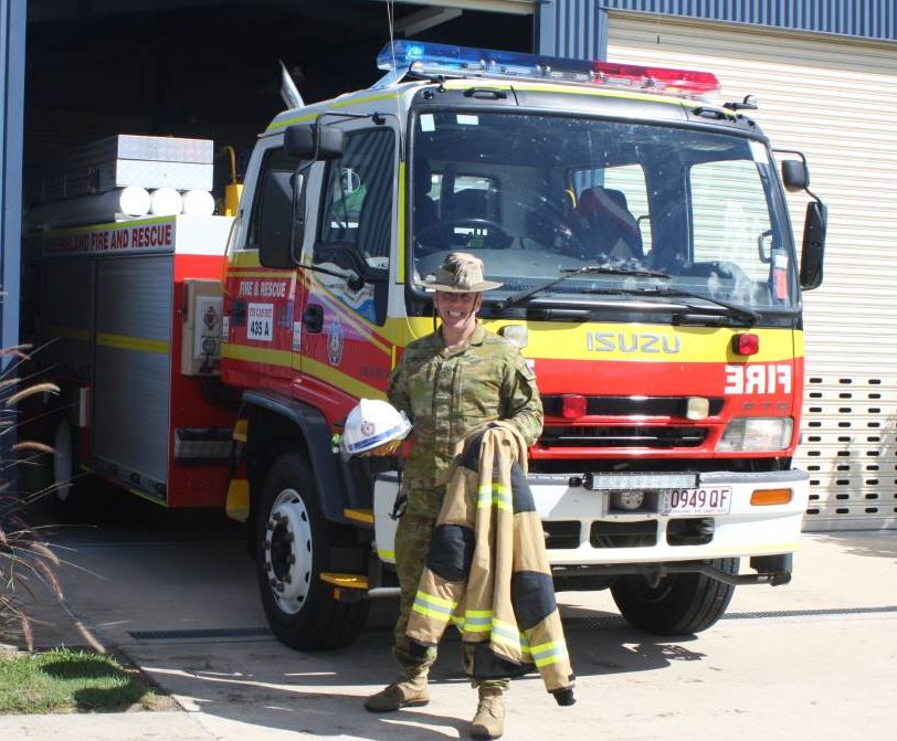 SGT Bruce Bolger from the Australian Defence Force at Camp Kerr Training Facility also works as an Auxiliary firefighter with