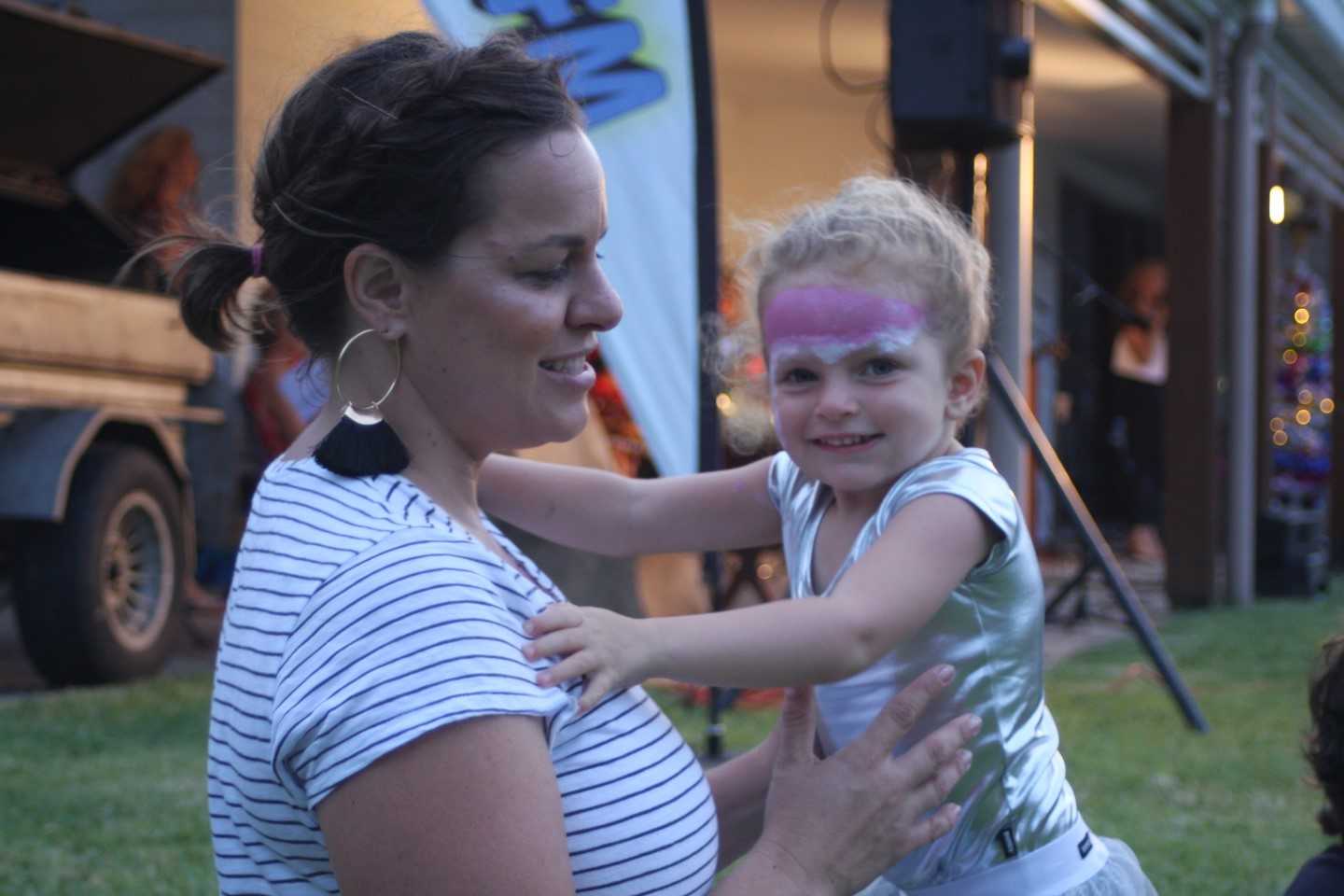 Shona and Luka Hall, one very excited little Christmas angel - Image Michelle Gilmore