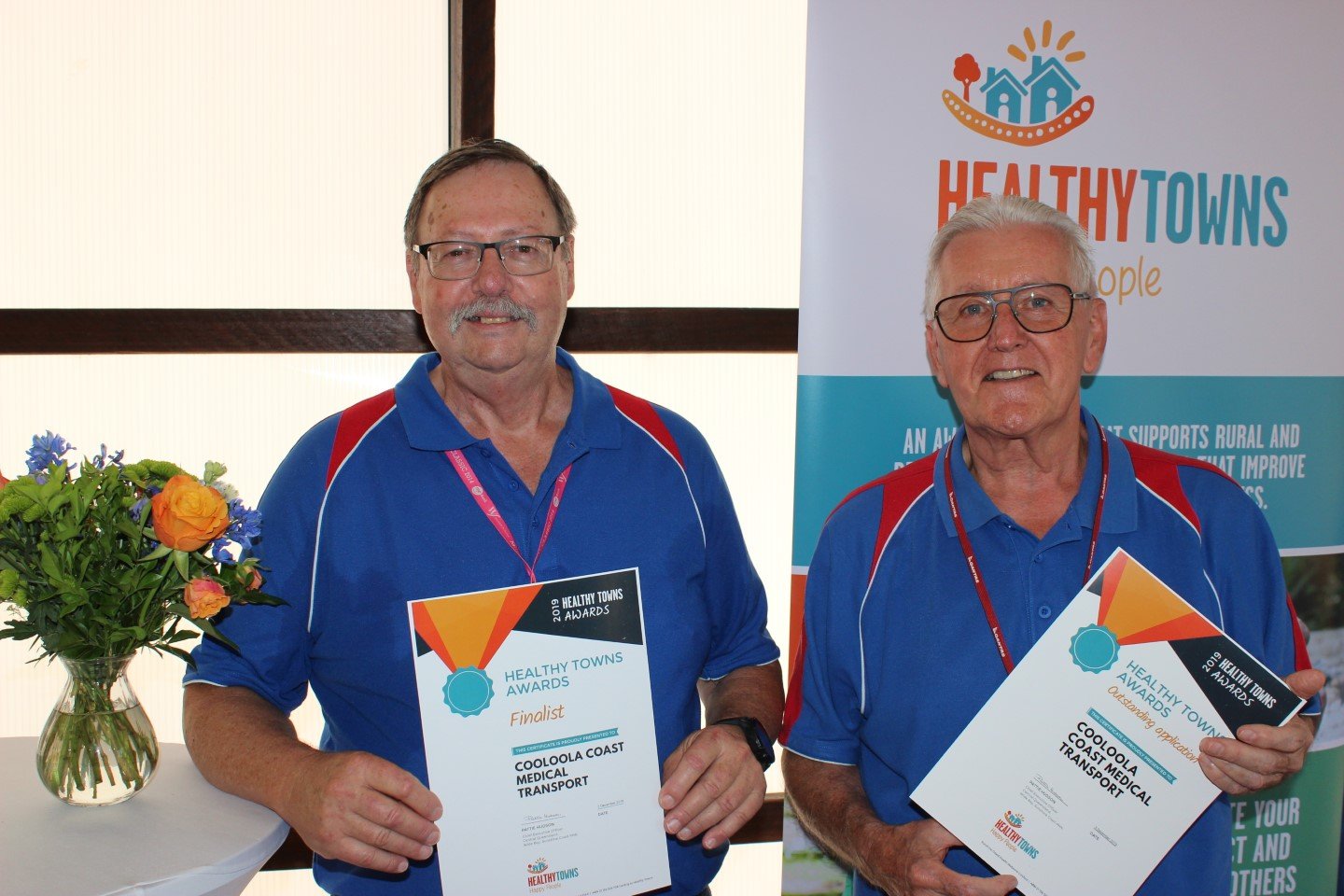 CCMT Secretary Kevin Somerville and President Neil Goodyer accepting the Healthy Towns CCMT Award - what a great win - congra