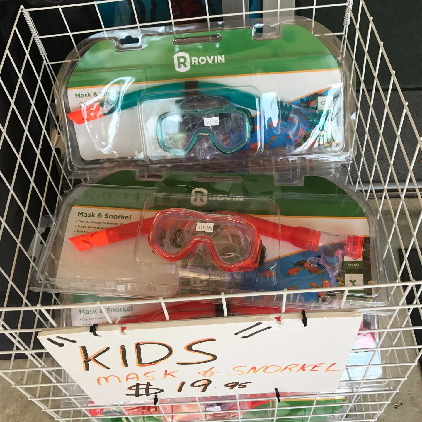 KIDS SNORKEL SETS $19.95