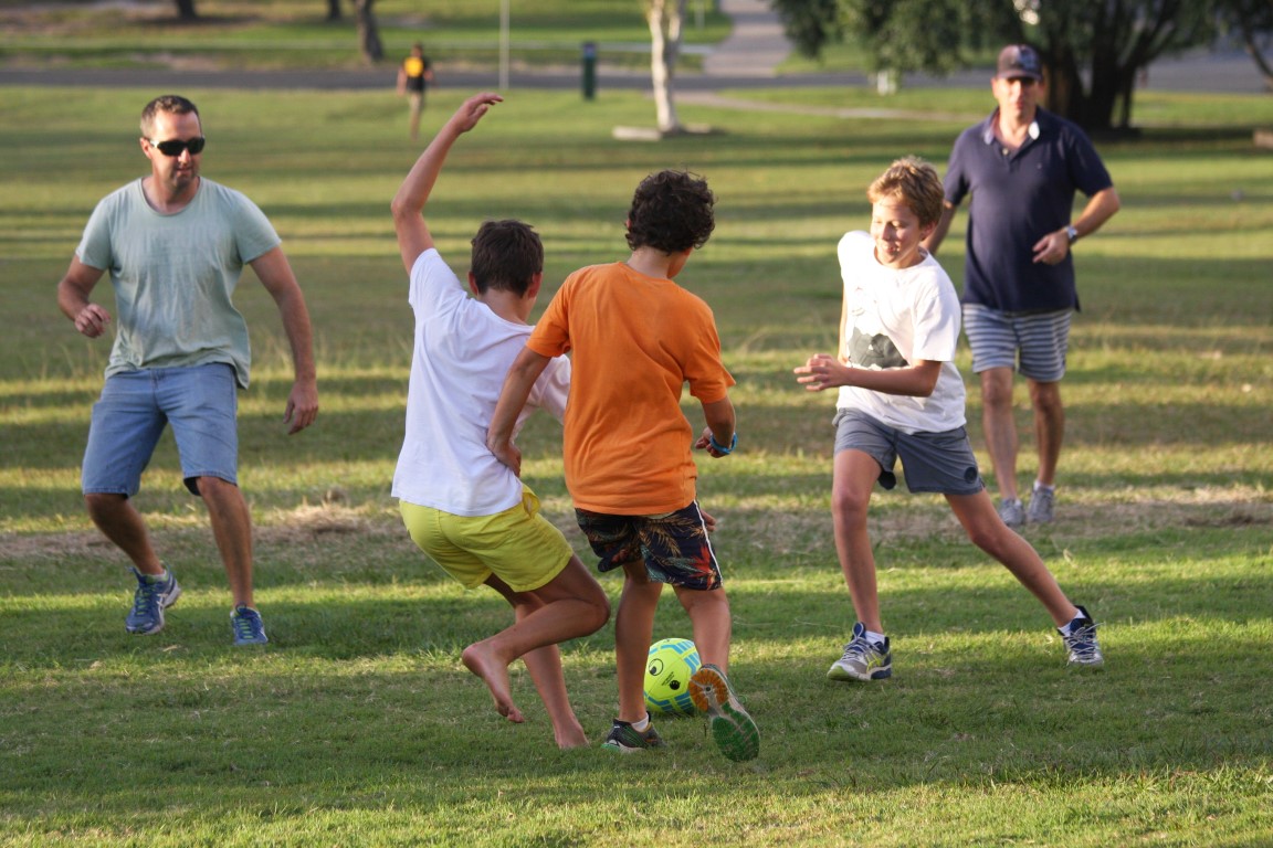 Local families enjoyed the soccer and games afternoon