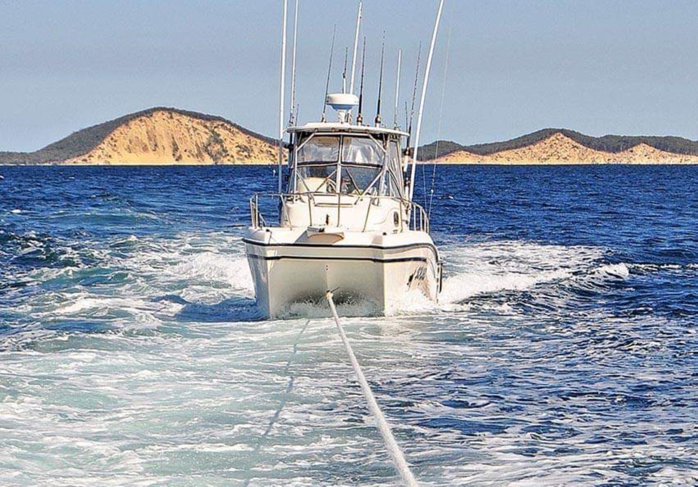 The long tow home for a struggling boatie by the Tin Can Bay Coast Guard - become a member today 