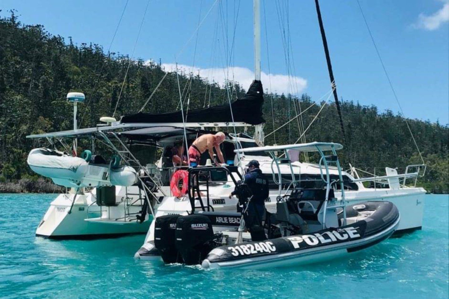 Coastguard - Fisheries Officers and Water Police have been enforcing a 100 metre exclusion zone which has been placed around