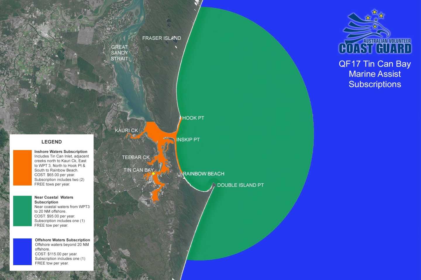 Tin Can Bay CoastGuard - Marine Assist sectors