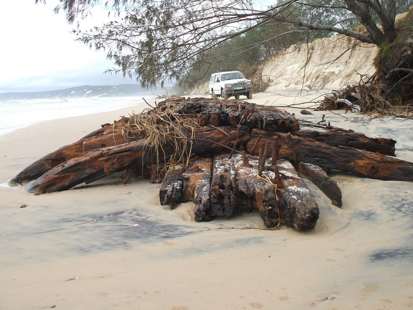 The amount of erosion needed to expose the MV Natone