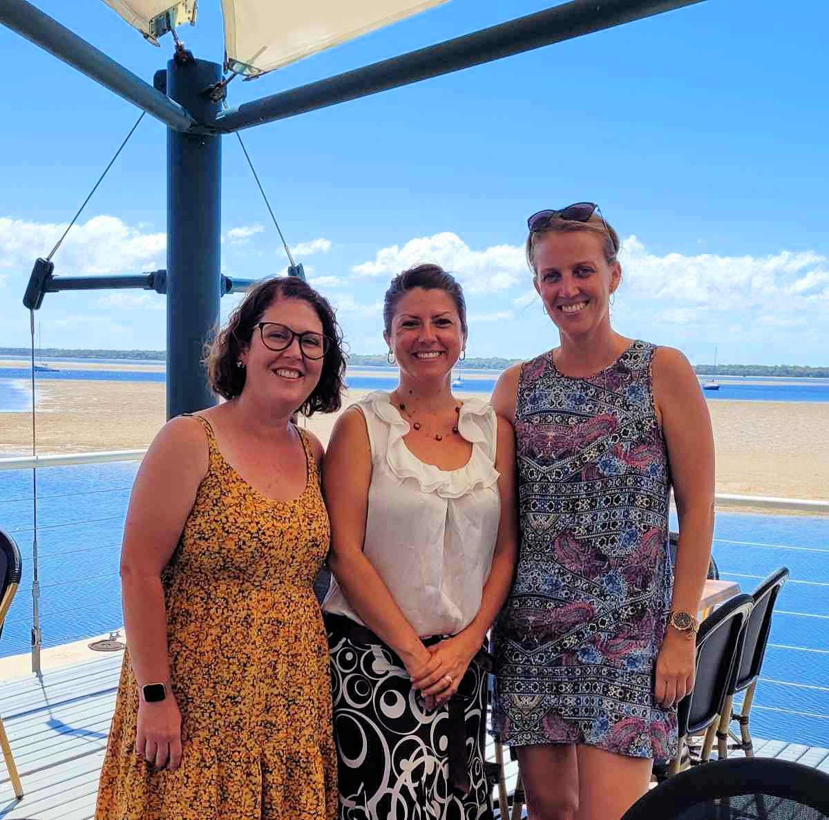 Current management committee: Secretary - Marnie Kropp, President - Elisa Seul, and Treasurer - Kelly Smith at the recent Christmas Lunch for our active volunteers