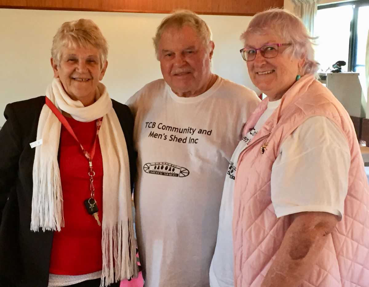 Guest Speaker, Officer Joan Barnier, with speakers Paul and Raewyn Oliver of The Shed. 