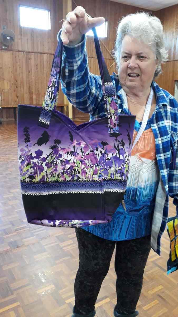 Gwen shows off her latest quilted creation