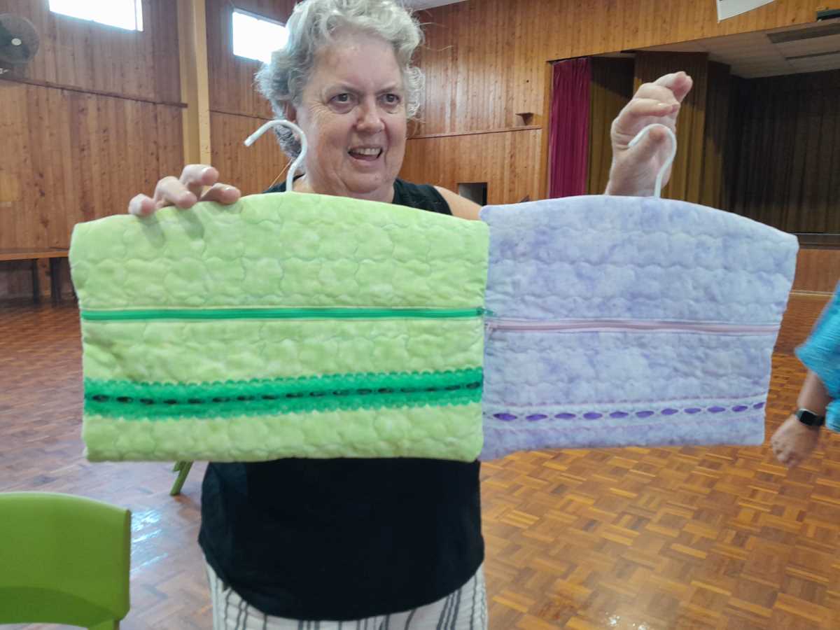  Gwen with her clever ‘closet safe’ coat hanger covers