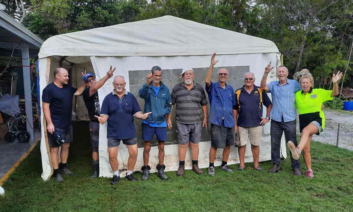 TCBCAMS - A few of our members lent a hand to help move our huge gazebo recently. This now serves as an extra space to display our sale goods. Well done team!