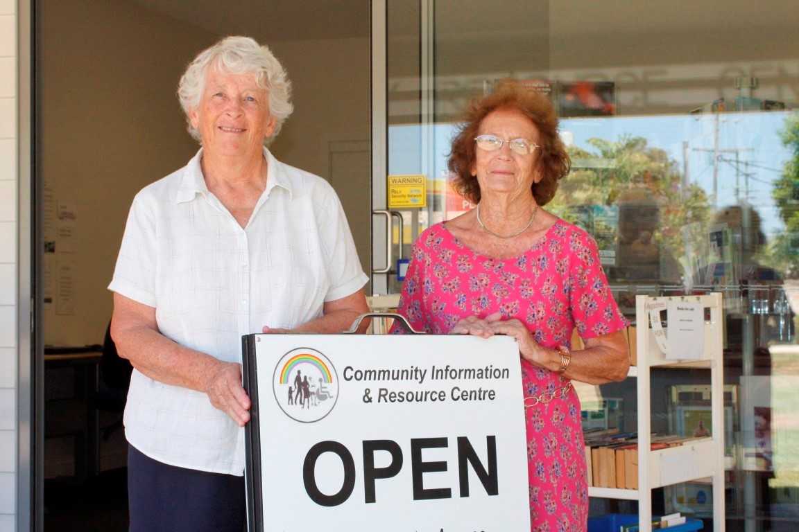 Carmel Darcey and Val Davison welcome new members to help the Community Centre run