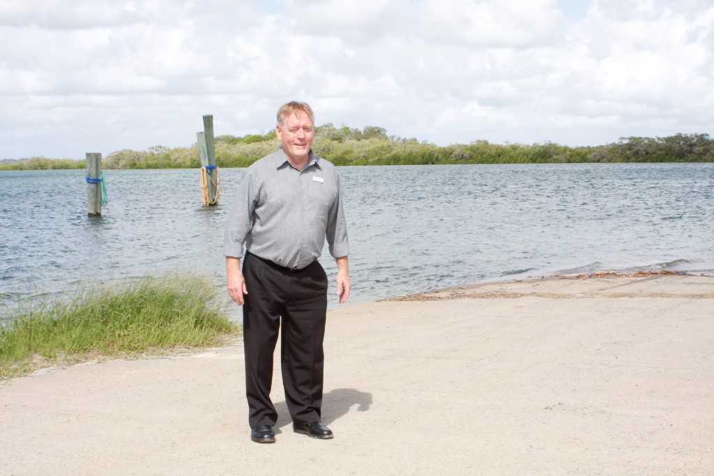 Cr Mark McDonald at site of Bullock Point Boat Ramp