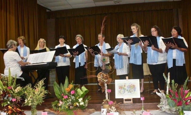 Coolabay Choir singing at the Flower Show at Cooloola Community Complex