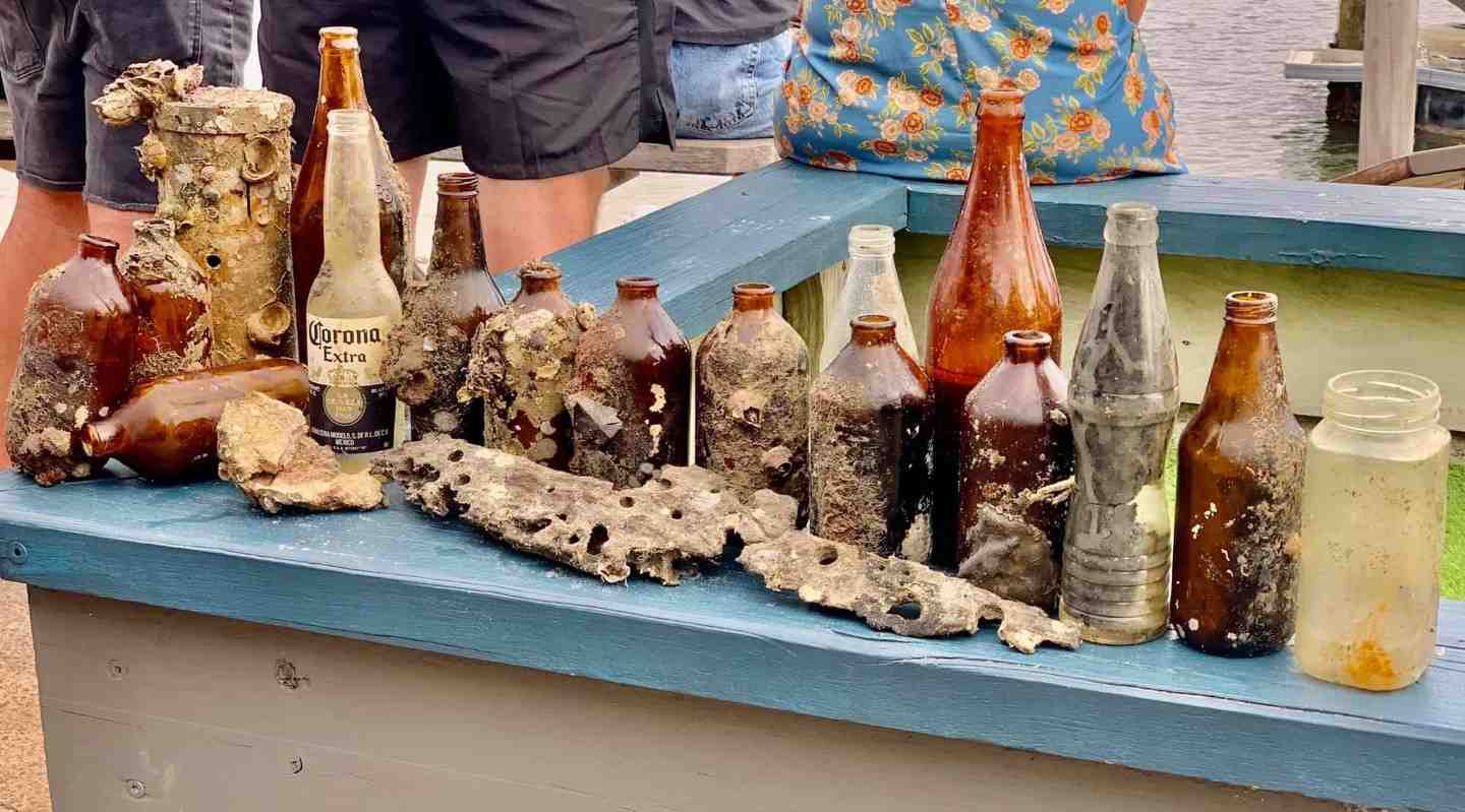 Dolphins - Mystique has been busier than ever this month bringing back all the bottles dumped in the creek at Tin Can Bay Photo: Barnacles Cafe