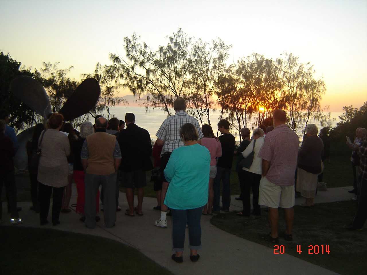 At last year's service the locals and visitors celebrated Easter watching the sun rise over the ocean
