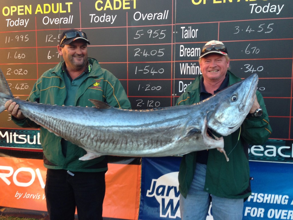 Andrew Buchbach won the big fish category by catching a 31.46kg Spanish mackerel off the beach