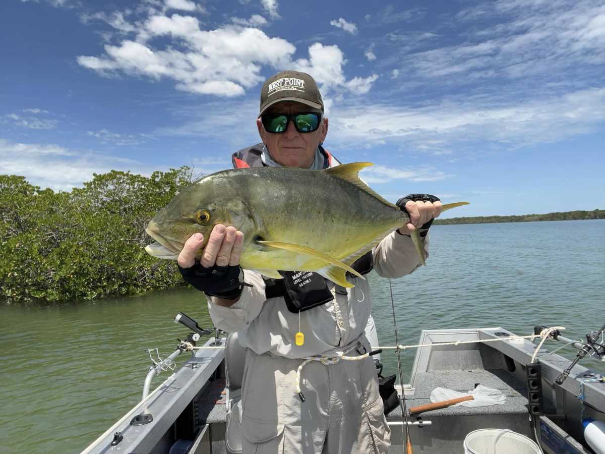 TCBFC  Barry Nalder with a nice golden trevally