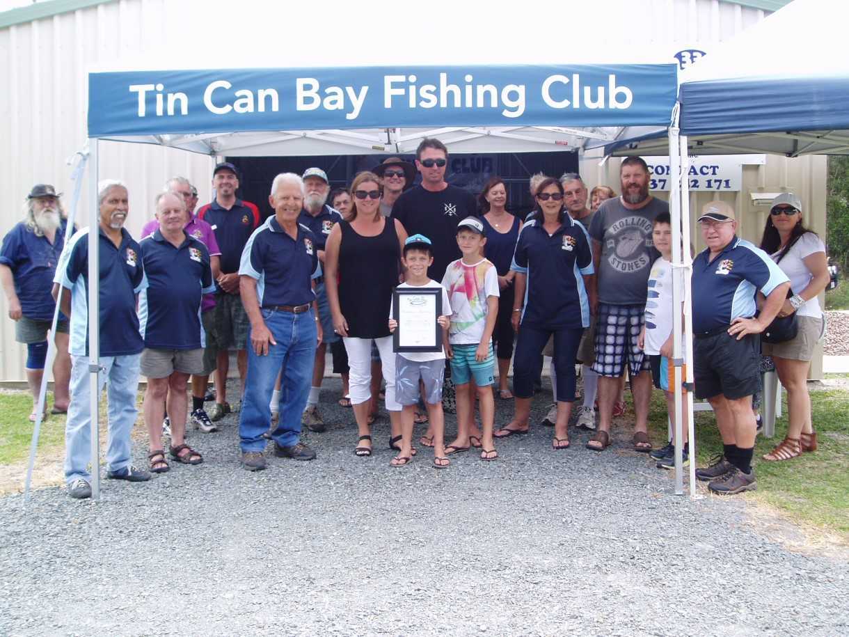 Club sponsors, Melanie and Steve May and family, were presented with the Certificate of Appreciation under the new marquee at