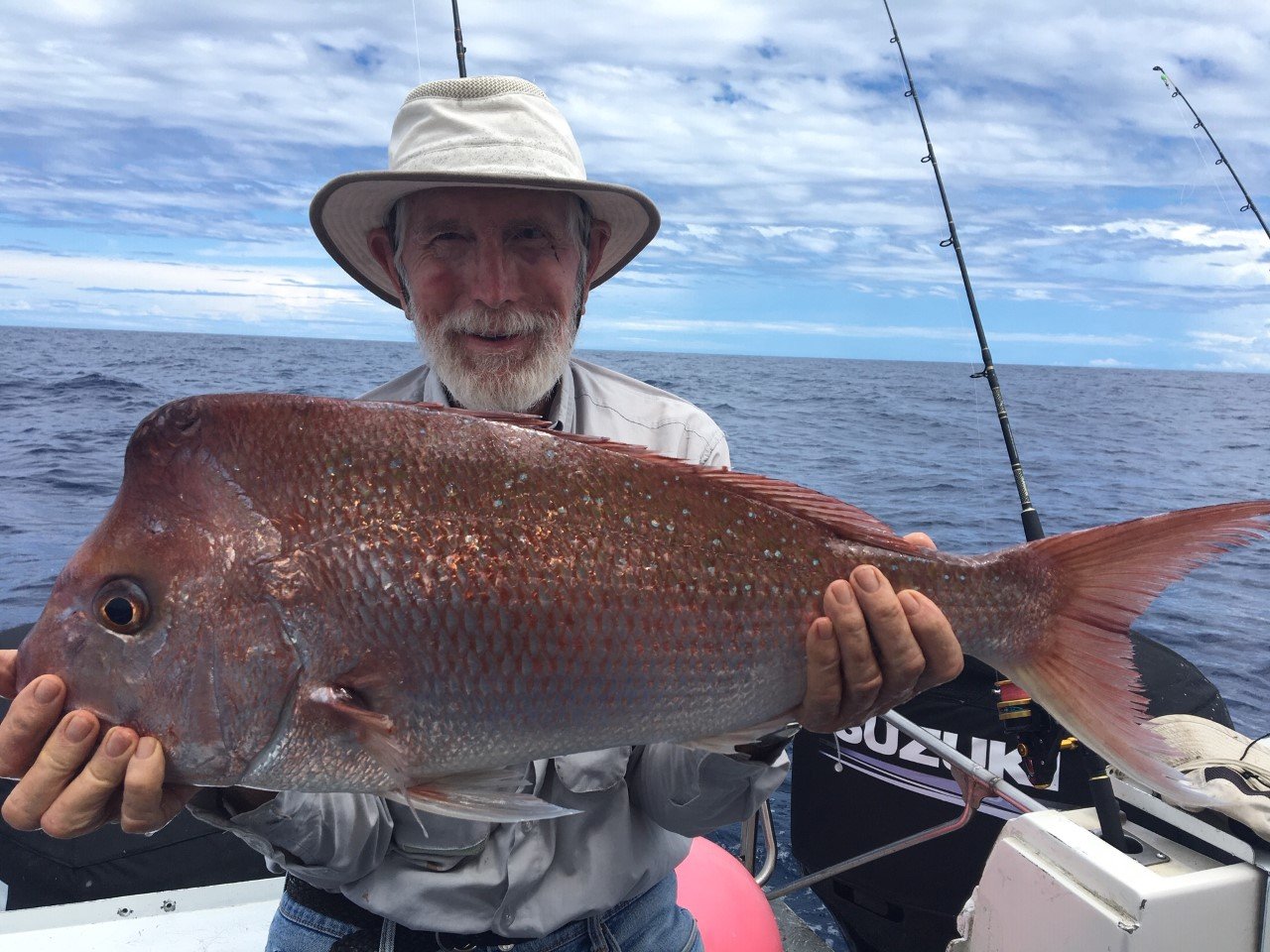 A regular Bill with his PB snapper landed whilst fishing on Baitrunner