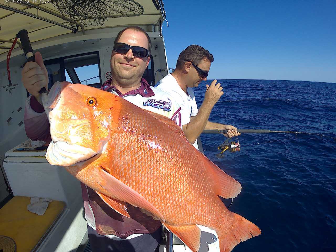 Luke with one of many Red Emperor caught on Baitrunner this month