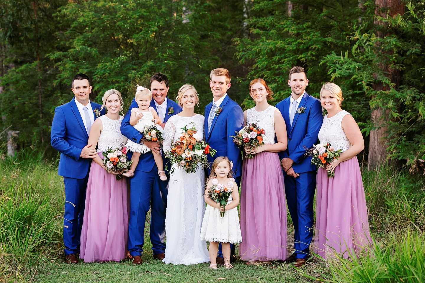 The bridal party consisted of all family members: Edward Maragna, Belinda Maragna, Best Man - Peter Mahaffey, Flowergirl - Pippa Mahaffey, Hayley and Brendan Mahaffey, Flowergirl - Ava Mahaffey, Maid of Honour - Rachel McFarlane, Nathan Dick, Jade Mahaffey
