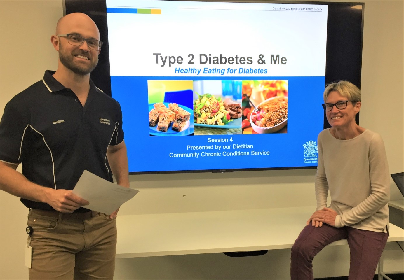 Members of the Multidisciplinary Team, Health Promotion Officer SCHHS, Kerry Roach and Dietitian SCHHS, Mitch King