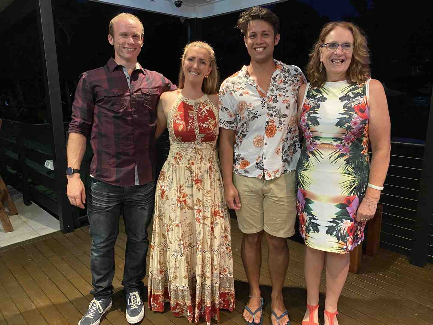 Bec Arthur from Rainbow Beach Health and Fitness with winners Julian McMullen, Judi Donald and Axel Whitford 
