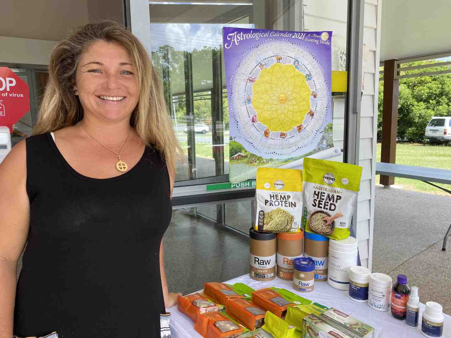 Naturopath, Roberta Muzzarelli, is a regular at Friday morning community catch ups, Saturday markets and Tuesday clinics at the Rainbow Beach Community Centre