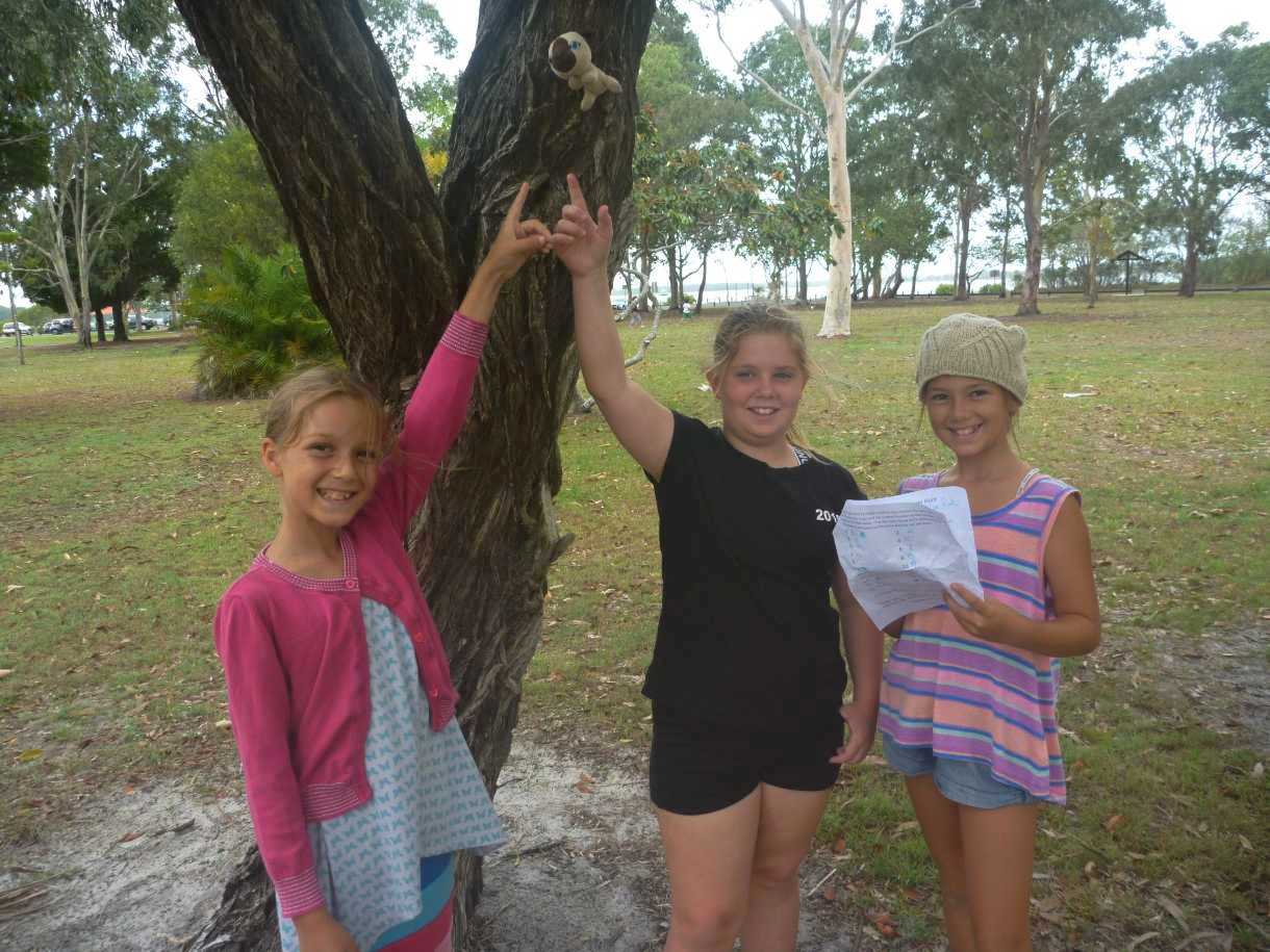 Ocean, Hannah and Indigo discover a clue in the scavenger hunt - the CCYAP are hosting a family fun day day, team events and more in January