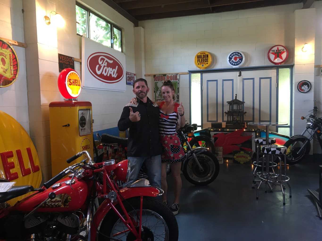 Organiser local Nick McGrath with Teana from Helltown Hotrods are looking forward to the Rainbow Beach Hotrod and Rockabilly Rumble