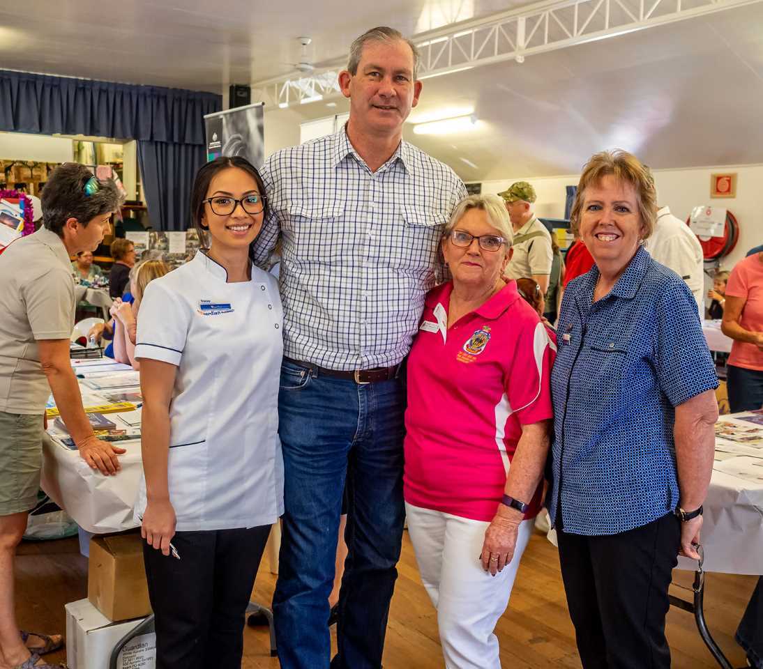 Mayor Mick Curran meets stallholders and visitors at the info day