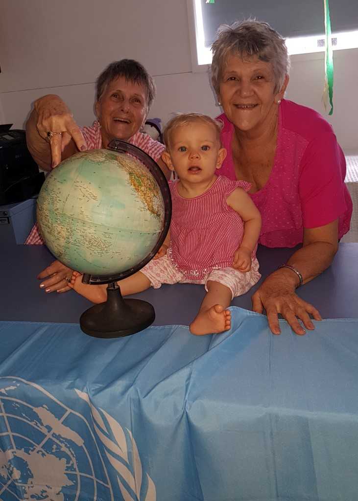 Lorraine Bishop, Joan Barnier and baby Jackie will take part in the Walk the World movement on May 2