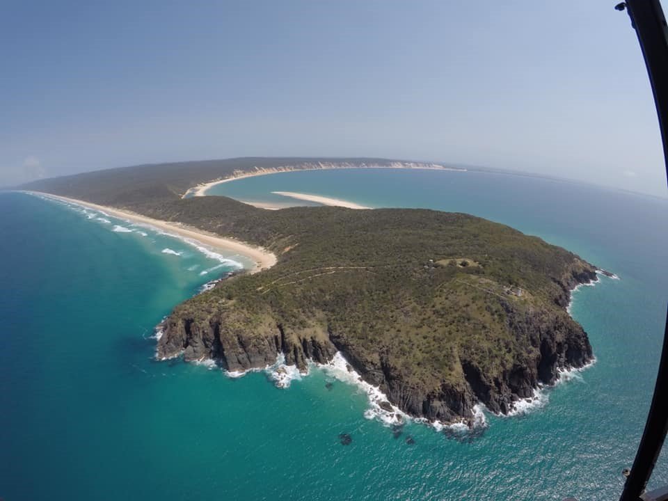 Double Island Point is a Go Slow area for all watercraft. (Photo Supplied by Rainbow Beach Helicopters) 