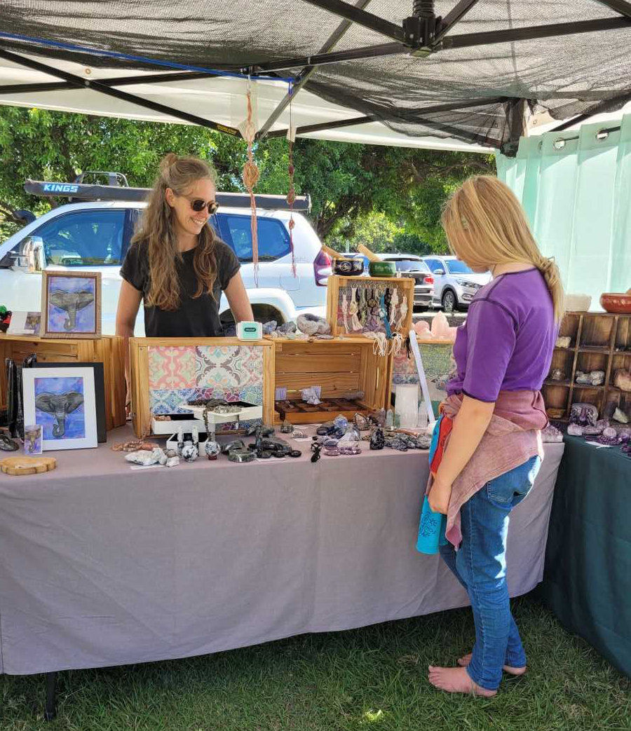 Belinda Hodder and Zaria and some beautiful trinkets