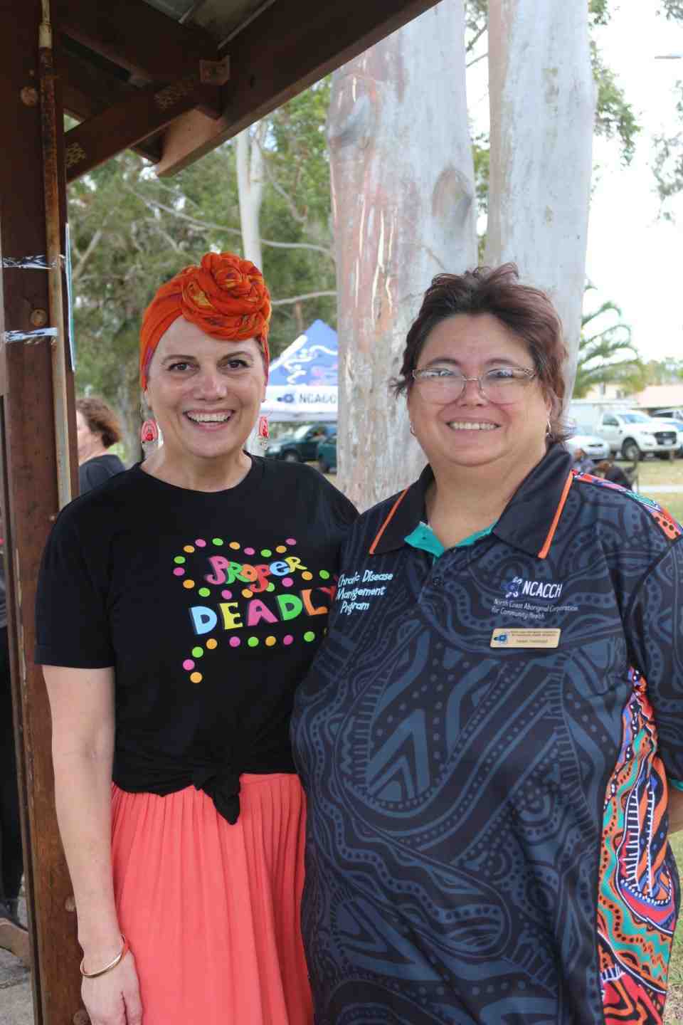 Chair of NCACCH Helen Felstead, with Dietician Tracy Hardy, at the annual celebrations for Mental Health Week at the Tin Can