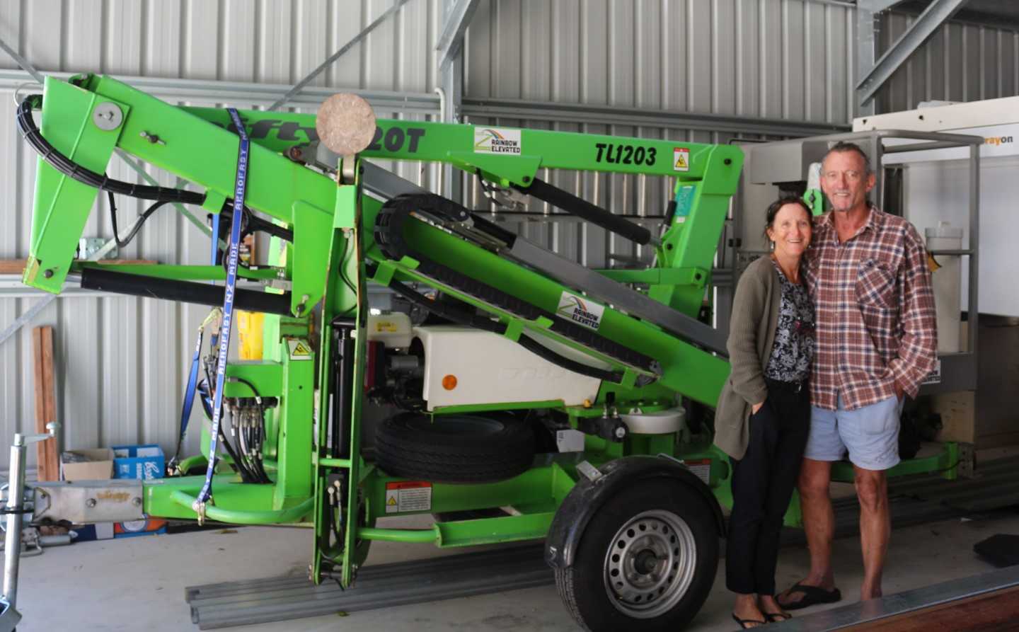 New Business - Dave and Janine Fawcett have a cherry picker for hire which is perfect for cleaning and maintenance or pruning trees