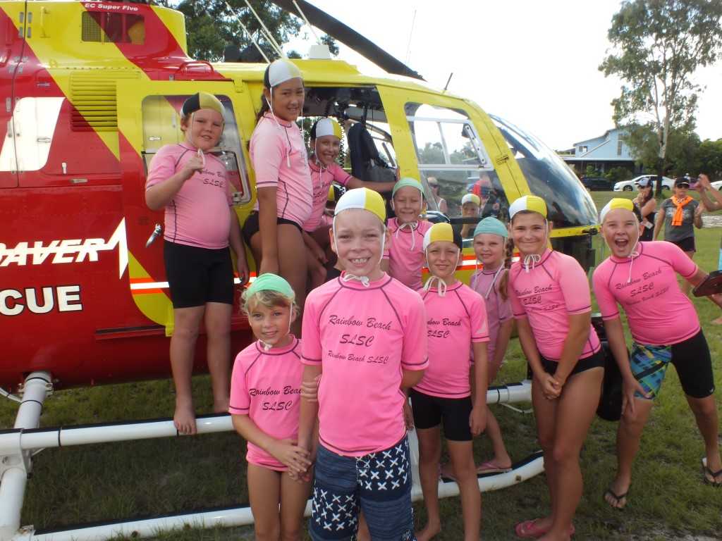 Nippers receive a visit from the Westpac Rescue Helicopter