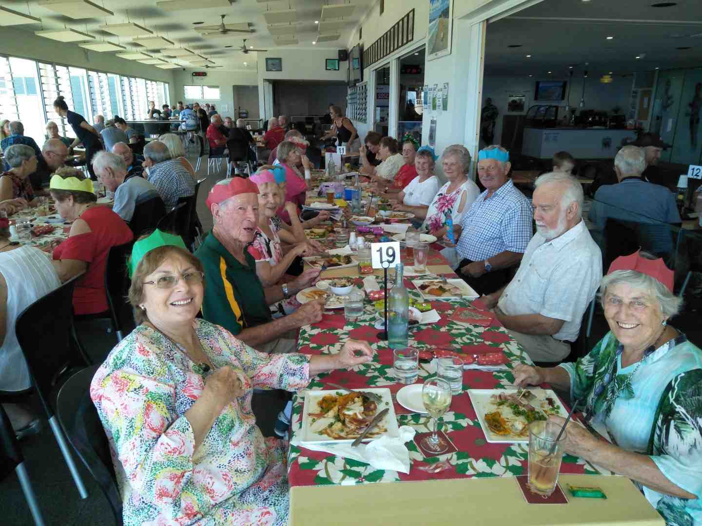On the left: Sheena Baird, Pat Nayler, Del Nayler and right: Barbara Gammon, Don Pastor, Graham Wiggly, Pam Russell and Dorot