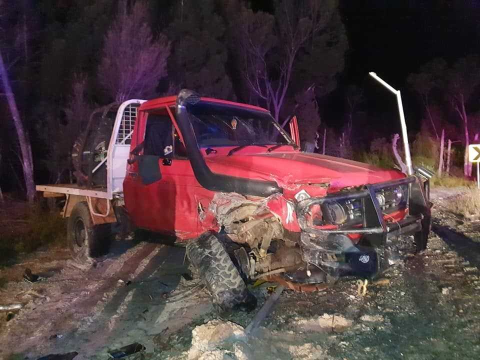 Police are urging drivers to take care and are grateful this accident last month on the Rainbow Beach road didn’t lead to ser