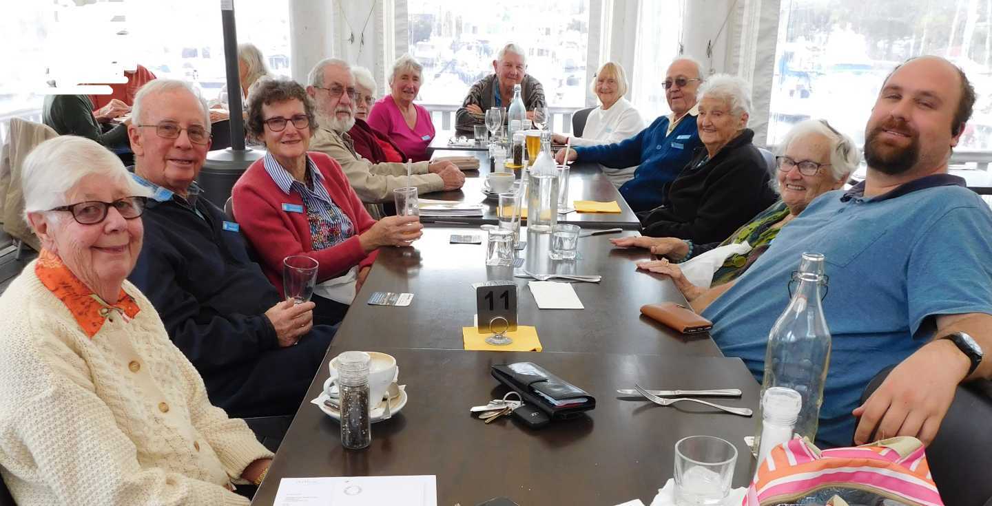 L to R - Margaret Ambrose, John and Kaye Olson, Lawrie and Lyn Buhse, Jo Said, Don Beaton, Judy Kiddle, Arthur Leggo, Beryl B