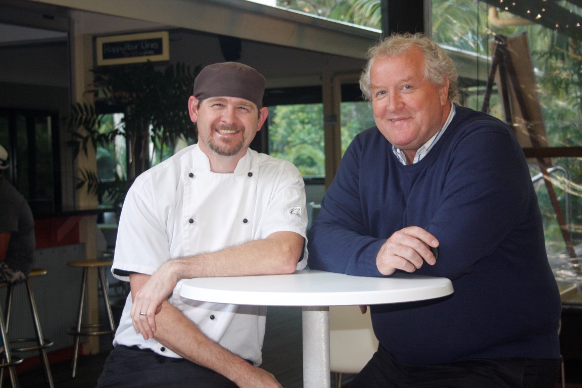 New Chef James Budge and Manager Tony Freeman look forward to the next era for the rebranded Rainbow Shores