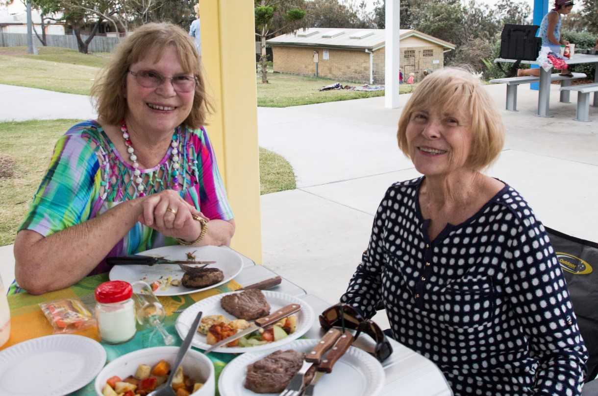 Evonne Jeffrey and Del Nayler treated the Over 60s to some pretty good nibbles and dessert at Phil Rogers Park