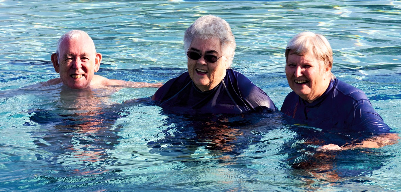 Don Helen and Margaret cooling off before breakfast