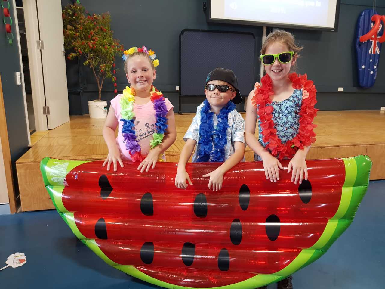 Mia Reibel, Brodie Yapp and Ruby Bubke were all fun in the sun