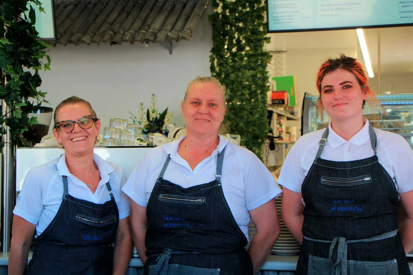 Leanne Modin, Kerri Jordison and Jordi Jones are super excited to be part of the Sea Salt Café @ Rainbow, the newest addition to the Rainbow Beach café scene