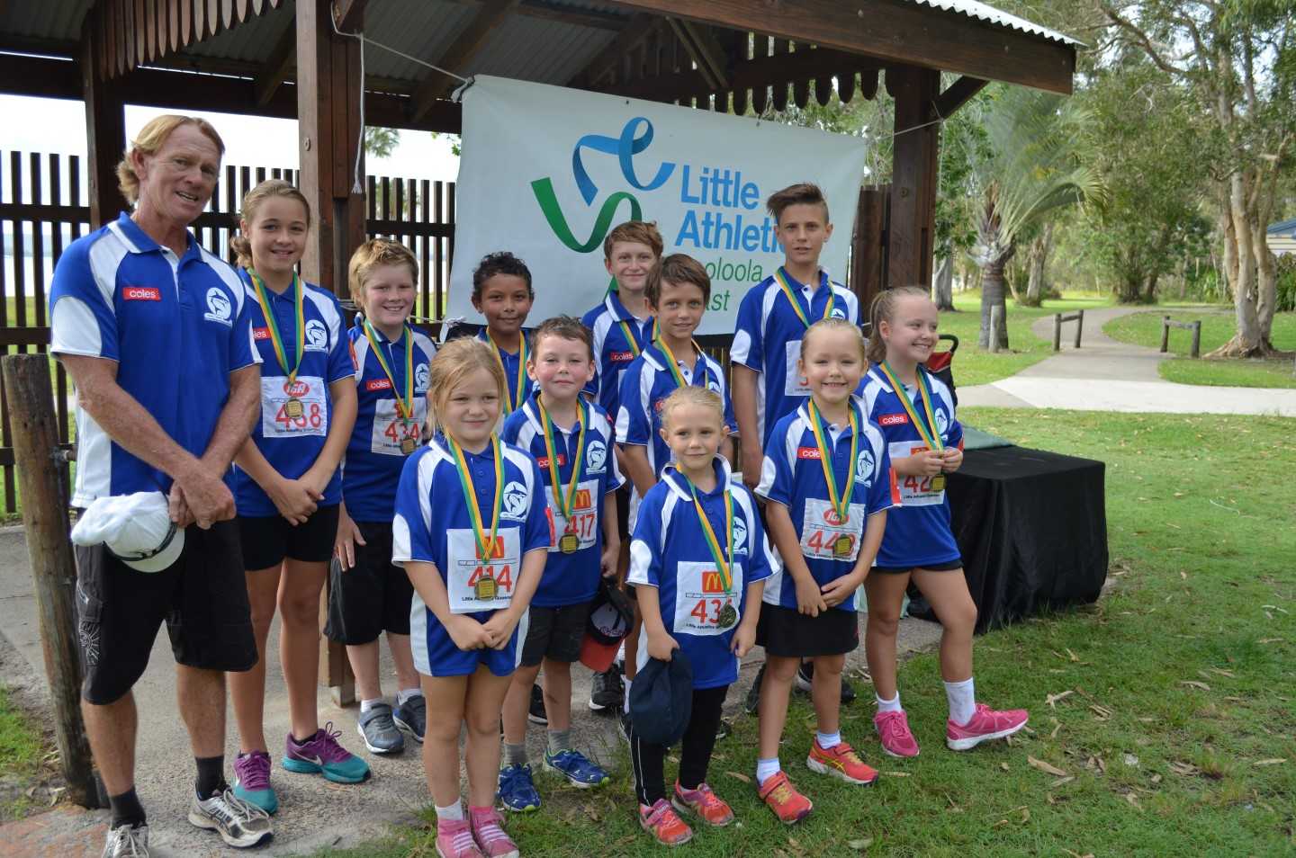 Congratulations athletes! Back- Coach Bill, Anjelica Geurts, Jackson O'Driscoll, Malakai Kissier, Thomas May; Middle- Zack Groves, Jackson May, Lachlan Jensen; Front- Elisa O'Driscoll, Kaylee Jensen, Amanda Geurts and Marley Lindemeier