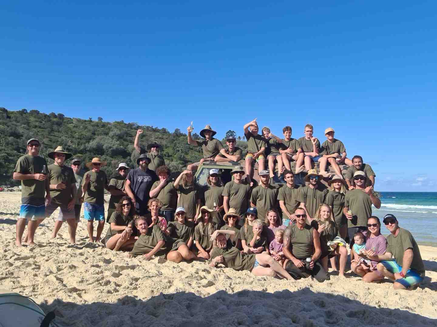 A huge crowd gathered for the 2021 Memorial Surf Classic at Double Island Point