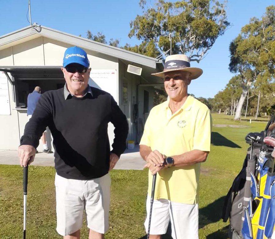 Bruce Willoughby and Derek Appleford ready to play Men's Foursomes