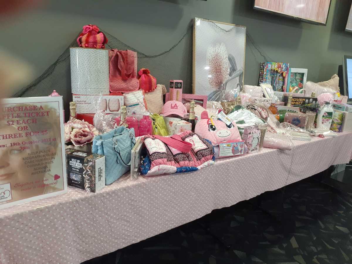 Golf Club - Raffle prizes for our very successful Pink Ball Day held in October to raise funds for the Jane McGrath Foundation.