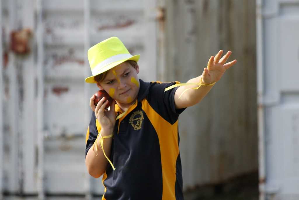 Oscar shotputting for Fraser house
